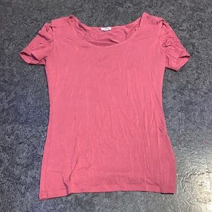 garage pink t shirt with detailed sleeves